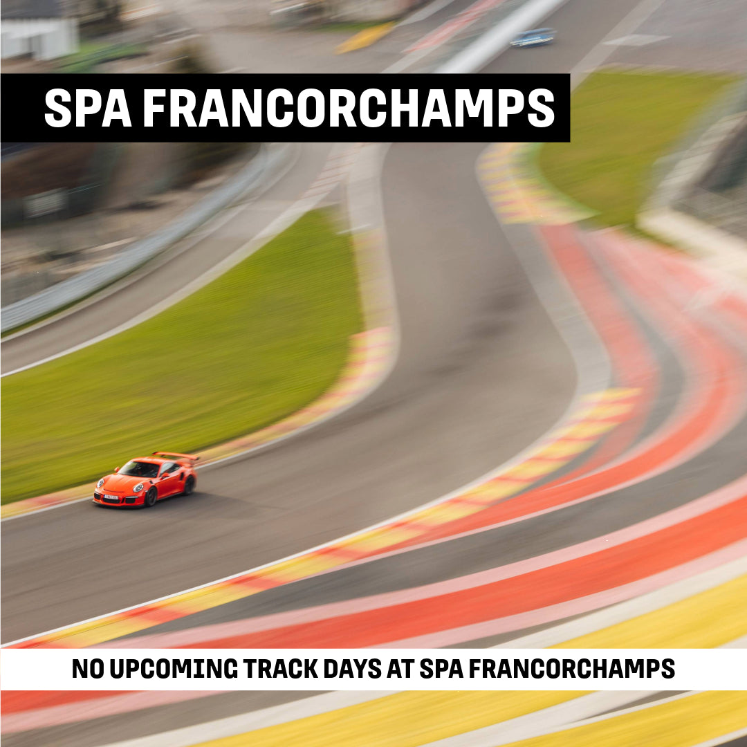 Porsche GT3 RS driving through Eau Rouge at Circuit Spa Francorchamps during a GP Days Open Pitlane Track Day